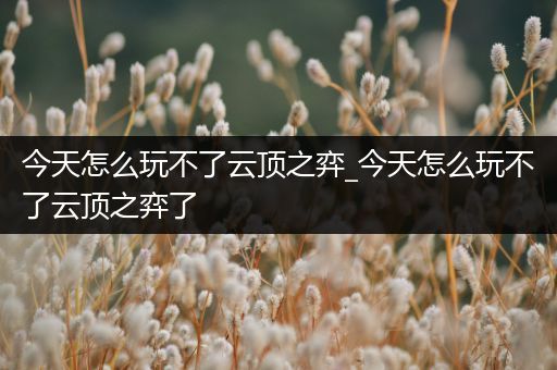 今天怎么玩不了云顶之弈_今天怎么玩不了云顶之弈了