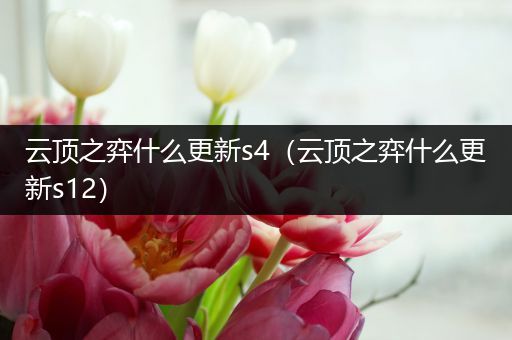 云顶之弈什么更新s4（云顶之弈什么更新s12）