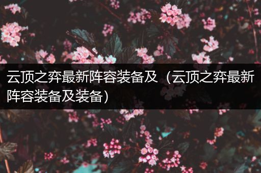 云顶之弈最新阵容装备及（云顶之弈最新阵容装备及装备）