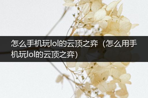 怎么手机玩lol的云顶之弈（怎么用手机玩lol的云顶之弈）