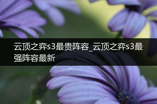 云顶之弈s3最贵阵容_云顶之弈s3最强阵容最新