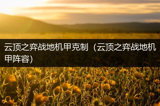 云顶之弈战地机甲克制（云顶之弈战地机甲阵容）