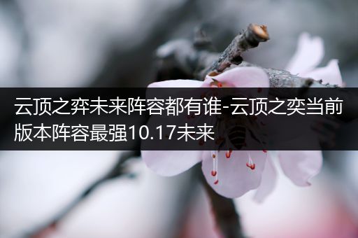 云顶之弈未来阵容都有谁-云顶之奕当前版本阵容最强10.17未来