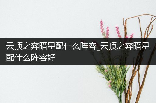 云顶之弈暗星配什么阵容_云顶之弈暗星配什么阵容好