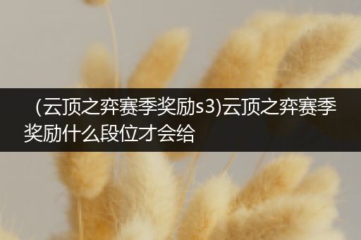 （云顶之弈赛季奖励s3)云顶之弈赛季奖励什么段位才会给