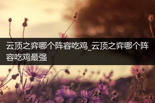 云顶之弈哪个阵容吃鸡_云顶之弈哪个阵容吃鸡最强