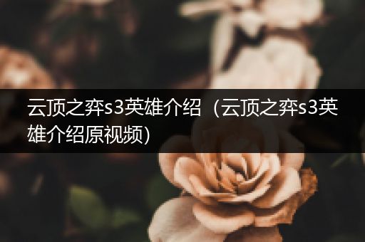 云顶之弈s3英雄介绍（云顶之弈s3英雄介绍原视频）