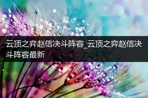 云顶之弈赵信决斗阵容_云顶之弈赵信决斗阵容最新