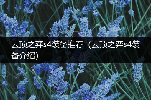 云顶之弈s4装备推荐（云顶之弈s4装备介绍）