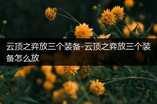 云顶之弈放三个装备-云顶之弈放三个装备怎么放