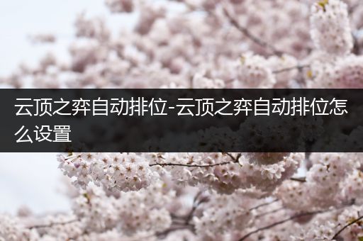 云顶之弈自动排位-云顶之弈自动排位怎么设置