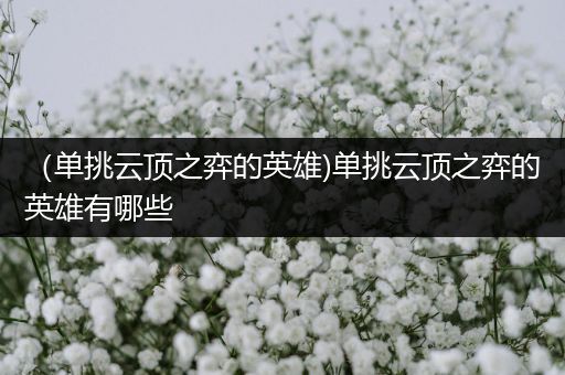 （单挑云顶之弈的英雄)单挑云顶之弈的英雄有哪些