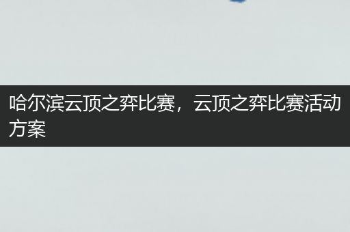 哈尔滨云顶之弈比赛，云顶之弈比赛活动方案