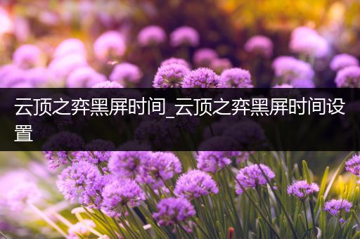 云顶之弈黑屏时间_云顶之弈黑屏时间设置