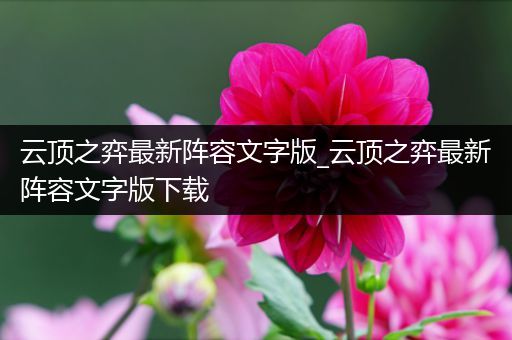 云顶之弈最新阵容文字版_云顶之弈最新阵容文字版下载