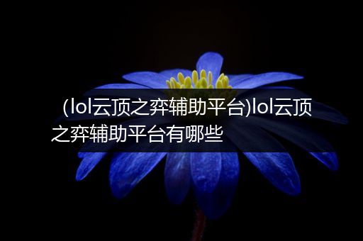 （lol云顶之弈辅助平台)lol云顶之弈辅助平台有哪些