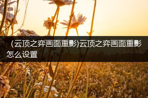 （云顶之弈画面重影)云顶之弈画面重影怎么设置