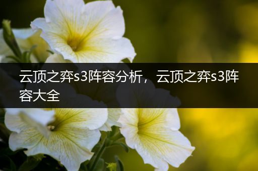 云顶之弈s3阵容分析，云顶之弈s3阵容大全