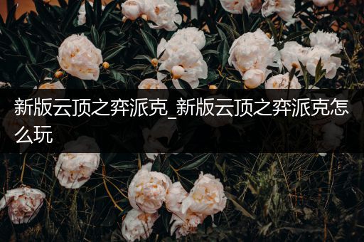 新版云顶之弈派克_新版云顶之弈派克怎么玩