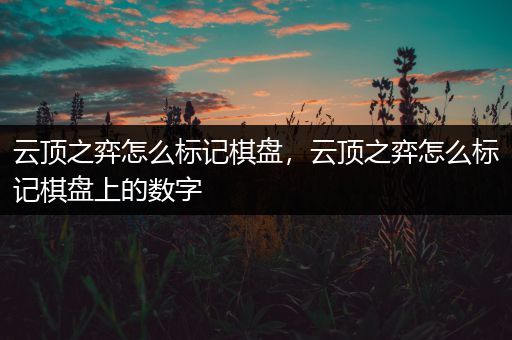 云顶之弈怎么标记棋盘，云顶之弈怎么标记棋盘上的数字