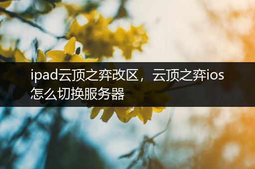 ipad云顶之弈改区，云顶之弈ios怎么切换服务器