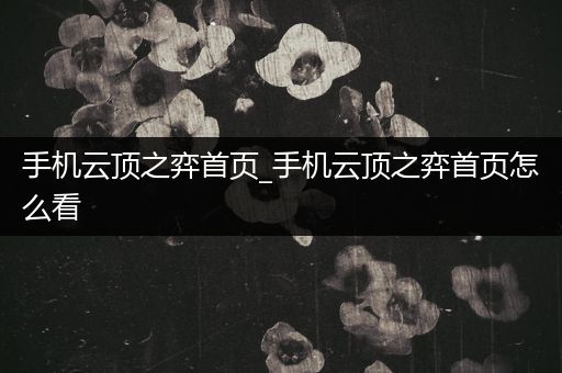 手机云顶之弈首页_手机云顶之弈首页怎么看