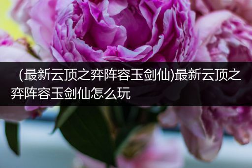 （最新云顶之弈阵容玉剑仙)最新云顶之弈阵容玉剑仙怎么玩