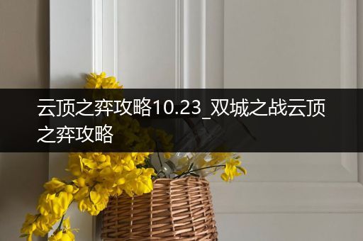 云顶之弈攻略10.23_双城之战云顶之弈攻略