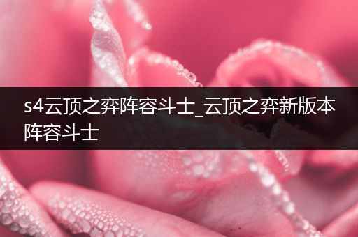 s4云顶之弈阵容斗士_云顶之弈新版本阵容斗士