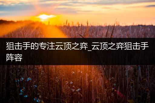 狙击手的专注云顶之弈_云顶之弈狙击手阵容