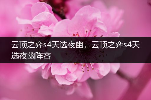 云顶之弈s4天选夜幽，云顶之弈s4天选夜幽阵容