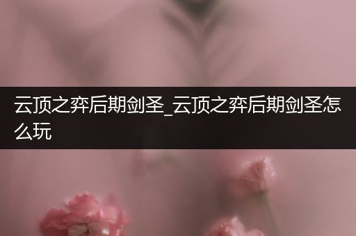 云顶之弈后期剑圣_云顶之弈后期剑圣怎么玩