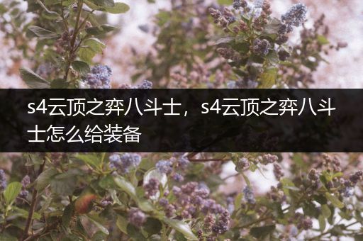 s4云顶之弈八斗士，s4云顶之弈八斗士怎么给装备