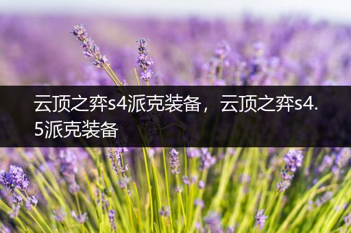云顶之弈s4派克装备，云顶之弈s4.5派克装备