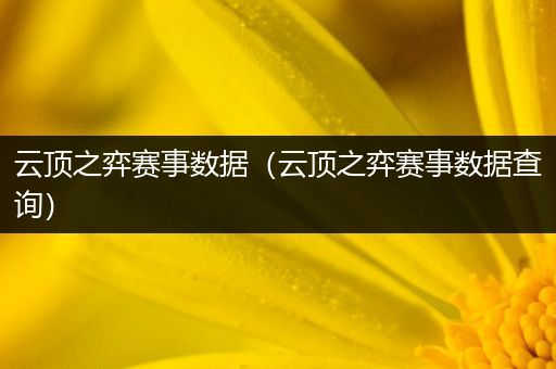 云顶之弈赛事数据（云顶之弈赛事数据查询）