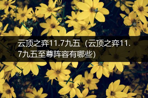 云顶之弈11.7九五（云顶之弈11.7九五至尊阵容有哪些）