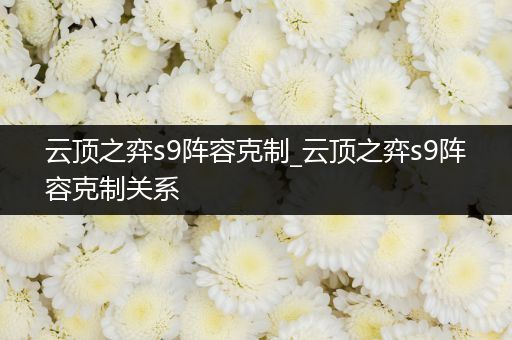 云顶之弈s9阵容克制_云顶之弈s9阵容克制关系