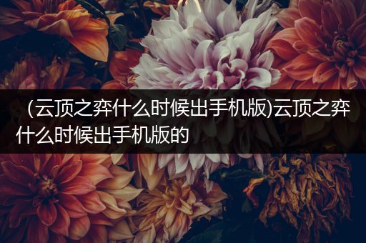 （云顶之弈什么时候出手机版)云顶之弈什么时候出手机版的