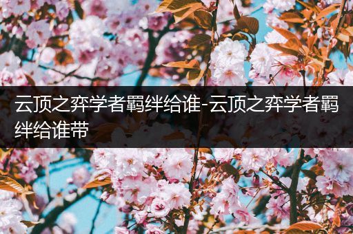云顶之弈学者羁绊给谁-云顶之弈学者羁绊给谁带