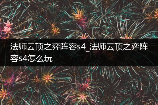 法师云顶之弈阵容s4_法师云顶之弈阵容s4怎么玩