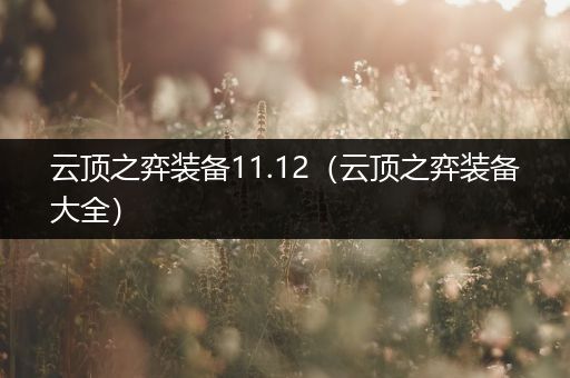 云顶之弈装备11.12（云顶之弈装备大全）
