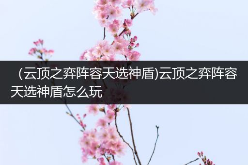 （云顶之弈阵容天选神盾)云顶之弈阵容天选神盾怎么玩