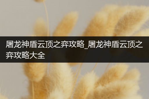 屠龙神盾云顶之弈攻略_屠龙神盾云顶之弈攻略大全