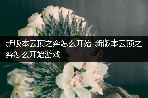 新版本云顶之弈怎么开始_新版本云顶之弈怎么开始游戏