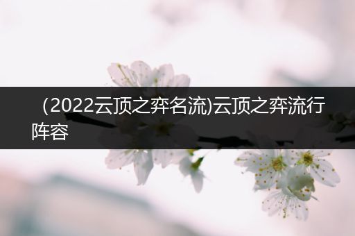 （2022云顶之弈名流)云顶之弈流行阵容