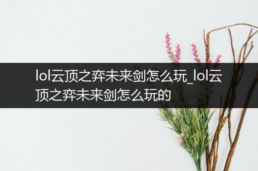 lol云顶之弈未来剑怎么玩_lol云顶之弈未来剑怎么玩的