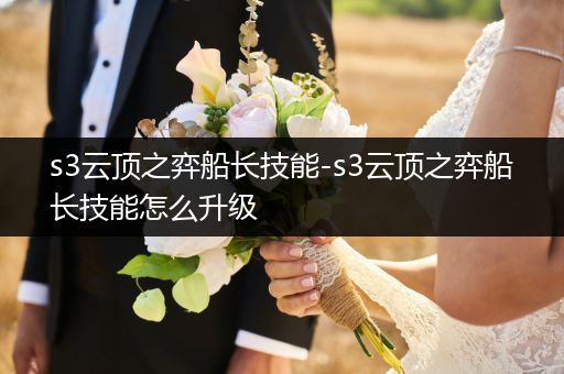 s3云顶之弈船长技能-s3云顶之弈船长技能怎么升级