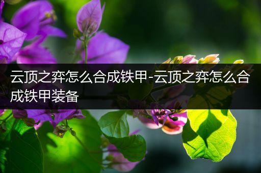 云顶之弈怎么合成铁甲-云顶之弈怎么合成铁甲装备