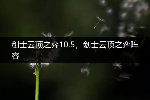 剑士云顶之弈10.5，剑士云顶之弈阵容