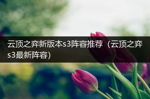 云顶之弈新版本s3阵容推荐（云顶之弈s3最新阵容）